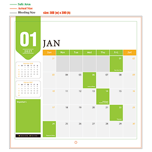 2027 wall calendar - 300mm x 300mm - 01