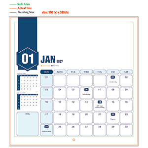 2027 wall calendar - 300mm x 300mm - 02