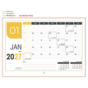 2027 wall calendar - 297mm x 210mm - 03