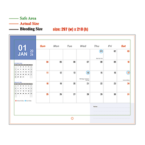 2026 wall calendar - 297mm x 210mm - 03