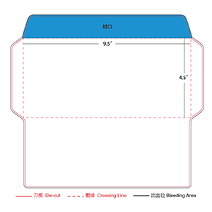 9.5 " X 4.5 " non window 