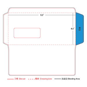 4.5'' x 9.5'' with window 